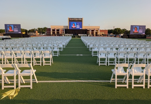 Stadium Commencement Set with Video Support